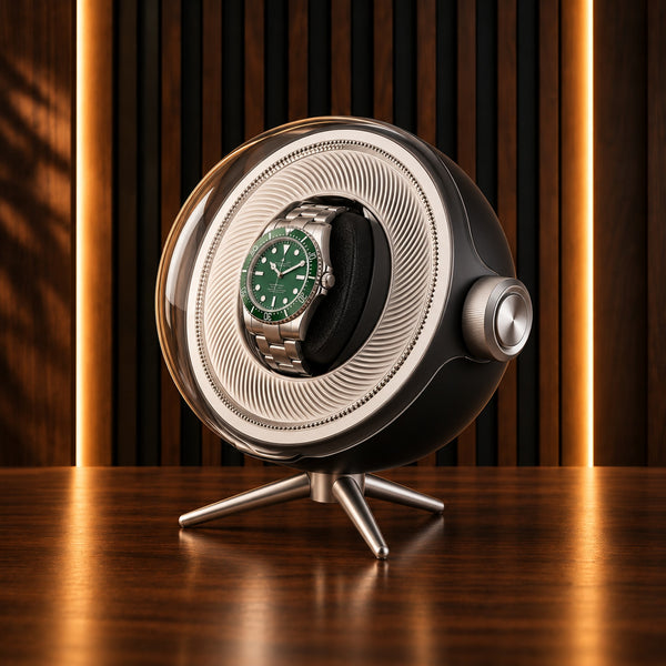 Remontoir sphère 1 place noir – vue produit sur fond studio