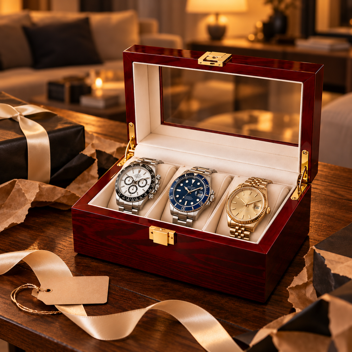 Idée cadeau pour homme amateur de montres, coffret cadeau et montre automatique